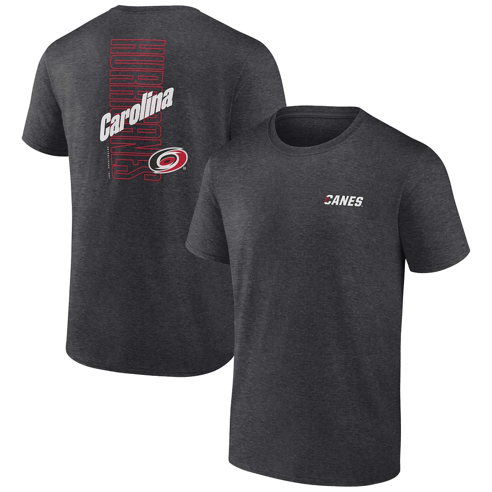 Men's Fanatics Heather Charcoal Carolina Hurricanes Backbone T-Shirt