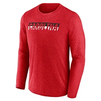 Men's Fanatics Heather Red Carolina Hurricanes Transition Long Sleeve T-Shirt