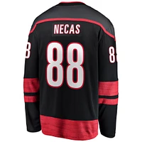 Maillot d'évasion à domicile Fanatics Martin Necas pour hommes, noir, Carolina Hurricanes