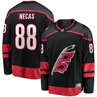 Maillot d'évasion à domicile Fanatics Martin Necas pour hommes, noir, Carolina Hurricanes