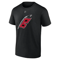 Men's Fanatics Mikko Rantanen Black Carolina Hurricanes Authentic Stack Name & Number T-Shirt