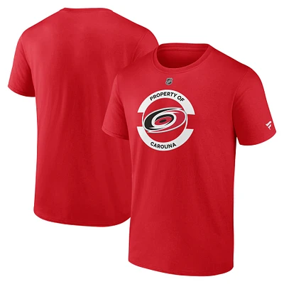 T-shirt secondaire authentique Pro Core des Hurricanes de la Caroline pour hommes Fanatics Red