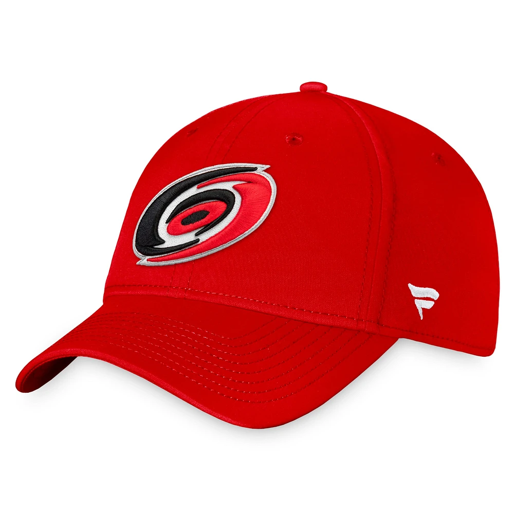 Casquette flexible avec logo principal Fanatics Red Carolina Hurricanes pour hommes