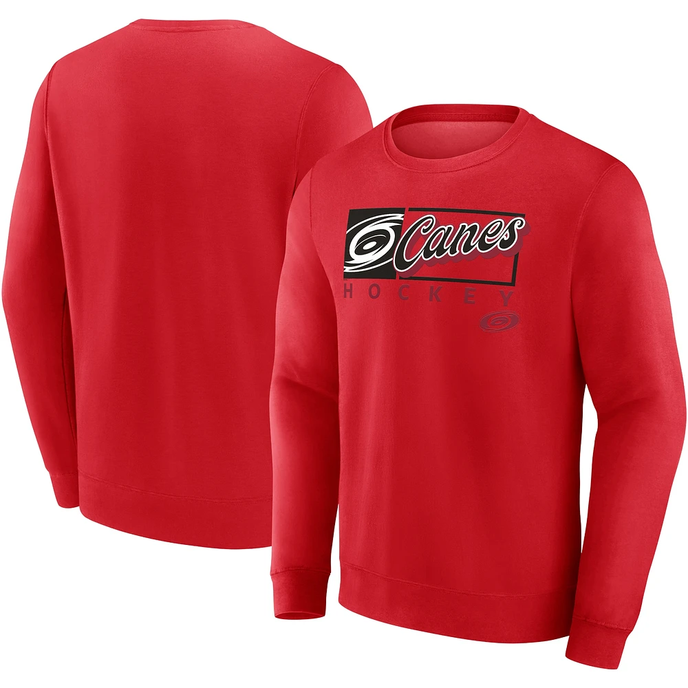 Men's Fanatics Red Carolina Hurricanes Focus Fleece Pullover Sweatshirt