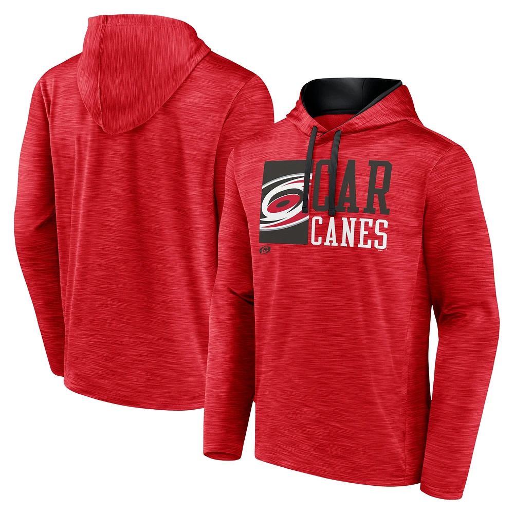 Men's Fanatics Red Carolina Hurricanes Never Quit Pullover Hoodie