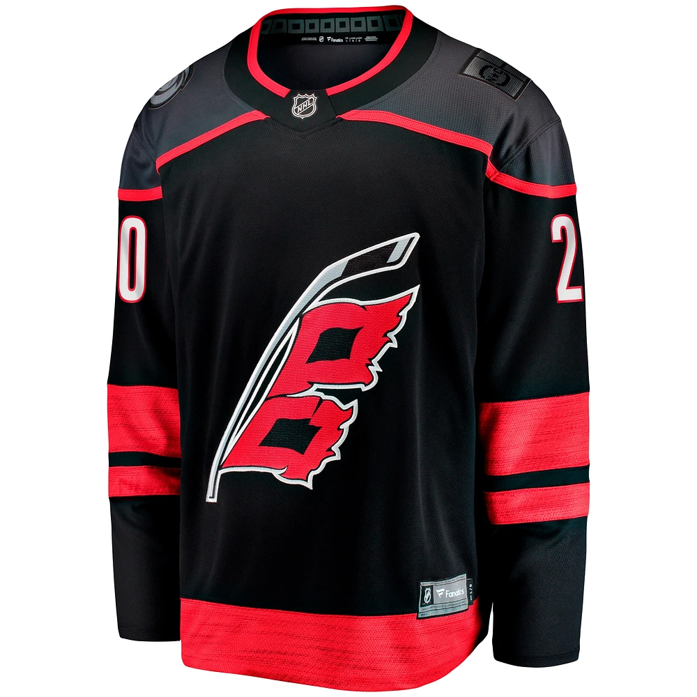 Fanatics pour hommes Sebastian Aho Noir Carolina Hurricanes Home Breakaway Maillot