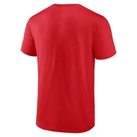 Men's Fanatics Sebastian Aho Red Carolina Hurricanes Authentic Stack Name & Number T-Shirt