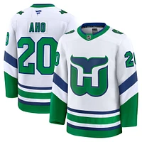 Men's Fanatics Sebastian Aho White Carolina Hurricanes Throwback Premium Jersey