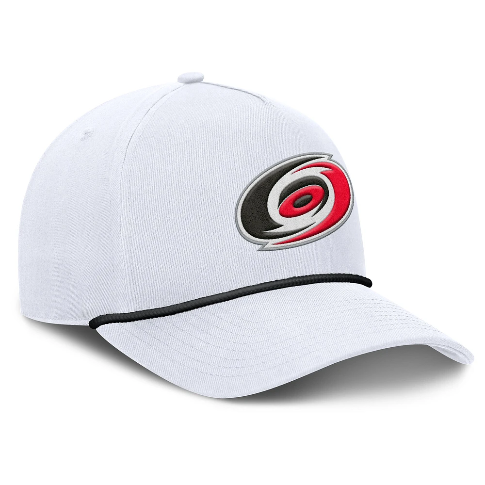 Men's Fanatics White Carolina Hurricanes Rope A-Frame Adjustable Hat