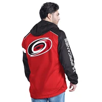 Men's G-III Sports by Carl Banks Red/Black Carolina Hurricanes Lateral Half-Zip Hoodie Jacket