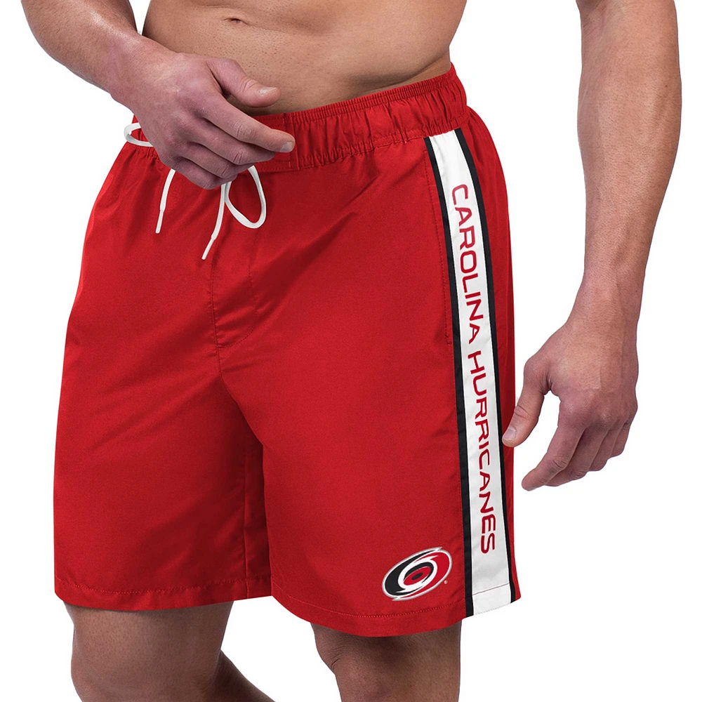 Men's G-III Sports by Carl Banks Red Carolina Hurricanes Streamline Volley Swim Trunks