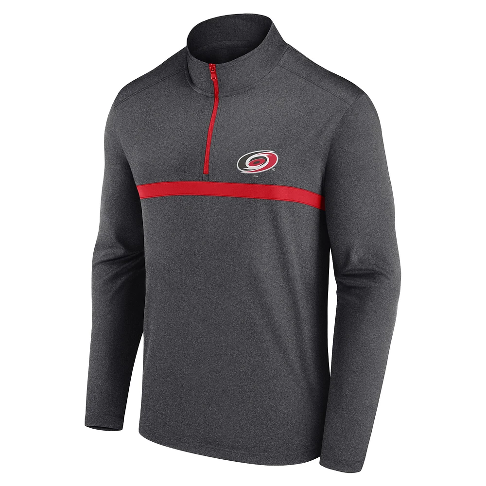 Haut à glissière quart de tour raglan en tête-à-tête des Hurricanes la Caroline pour hommes, couleur anthracite chiné