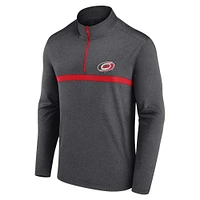 Haut à glissière quart de tour raglan en tête-à-tête des Hurricanes la Caroline pour hommes, couleur anthracite chiné