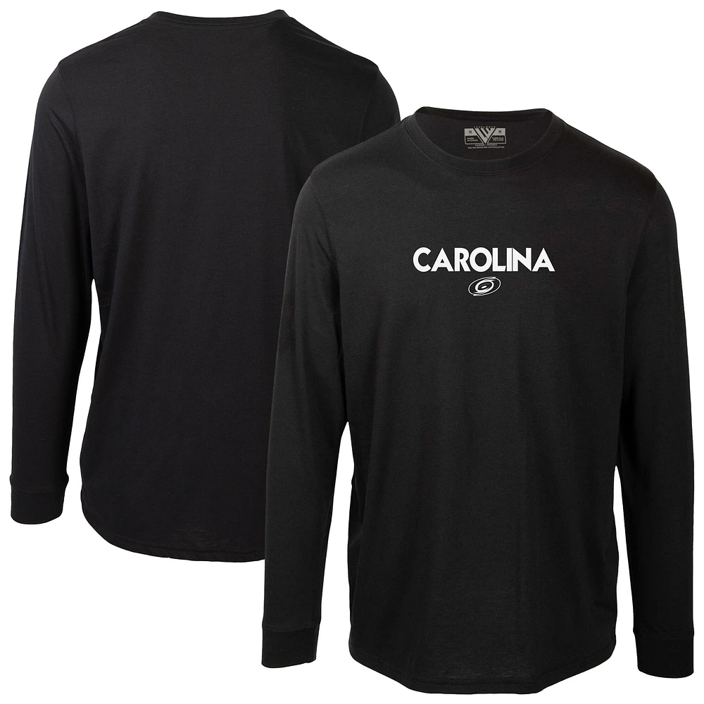Men's Levelwear Black Carolina Hurricanes Oscar City Capsule Long Sleeve T-Shirt