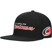 Men's Mitchell & Ness Black Carolina Hurricanes Core Team Script 2.0 Snapback Hat