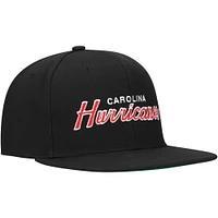 Casquette Snapback Core Team Script 2.0 noire des Hurricanes de la Caroline Mitchell & Ness pour hommes