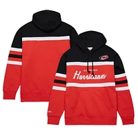 Men's Mitchell & Ness Red/Black Carolina Hurricanes Head Coach Pullover Hoodie