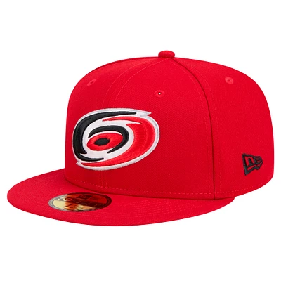 Casquette ajustée Core 59FIFTY pour homme des Hurricanes de la Caroline New Era rouge