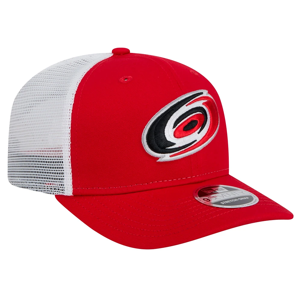 Casquette camionneur extensible 9SEVENTY rouge Carolina Hurricanes de New Era pour homme