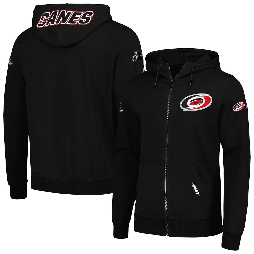 Men's Pro Standard Black Carolina Hurricanes Classic Chenille Full-Zip Hoodie Jacket