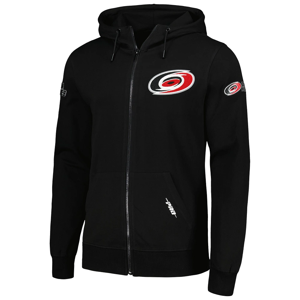 Men's Pro Standard Black Carolina Hurricanes Classic Chenille Full-Zip Hoodie Jacket