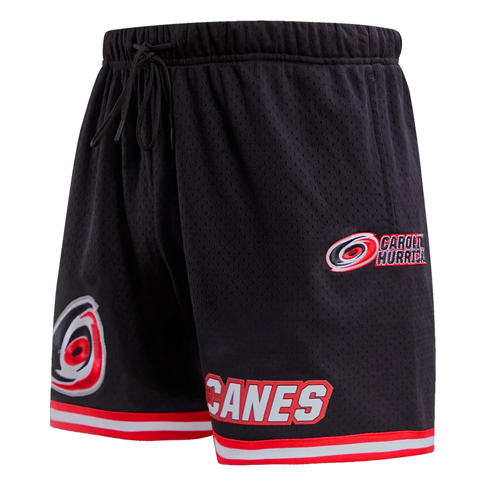 Short classique en maille Pro Standard noir des Hurricanes de la Caroline pour hommes