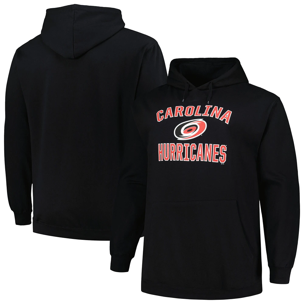 Men's Profile Black Carolina Hurricanes Big & Tall Arch Over Logo Pullover Hoodie