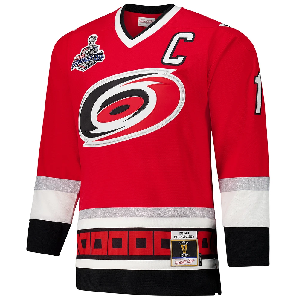 Maillot de jeu puissance Rod Brind'Amour pour homme, rouge, Carolina Hurricanes 2005-06