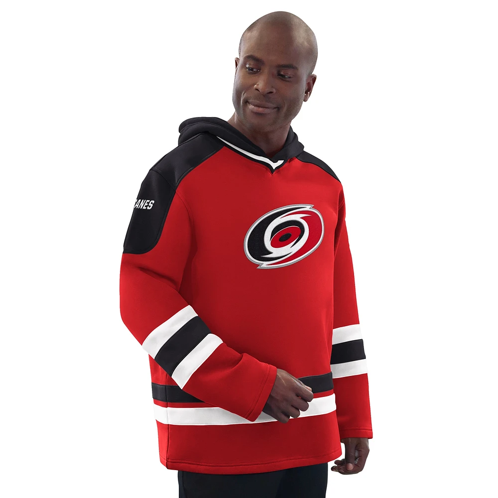 Sweat à capuche de hockey rouge/noir pour homme des Hurricanes la Caroline