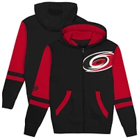 Sweat à capuche entièrement zippé pour préscolaire Black Carolina Hurricanes Face Off