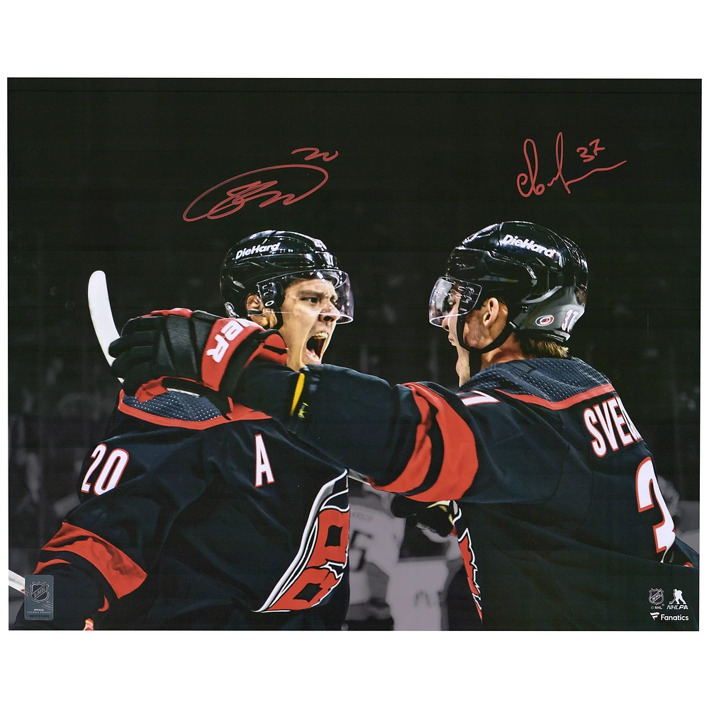 Sebastian Aho and Andrei Svechnikov Carolina Hurricanes Autographed 16" x 20" Spotlight Photograph