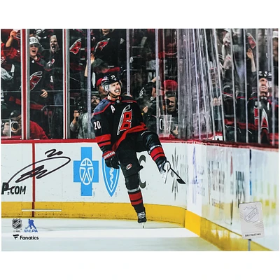 Sebastian Aho Carolina Hurricanes Autographed 8" x 10" Black Jersey Celebration Photograph 