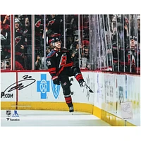 Sebastian Aho Carolina Hurricanes Autographed 8" x 10" Black Jersey Celebration Photograph 
