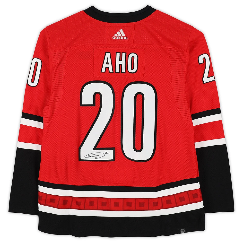 Sebastian Aho Carolina Hurricanes Autographed Red Adidas Authentic Jersey