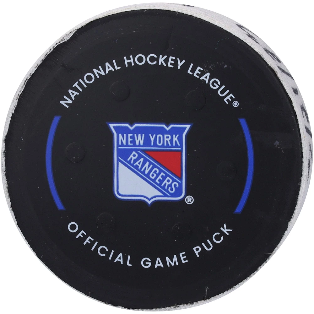Teuvo Teravainen Carolina Hurricanes Game-Used Goal Puck from March 21, 2023 vs. New York Rangers