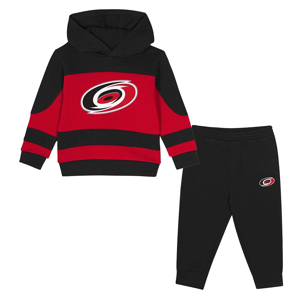 Toddler Black/Red Carolina Hurricanes Puck Hero Fleece Hoodie and Sweatpants Set