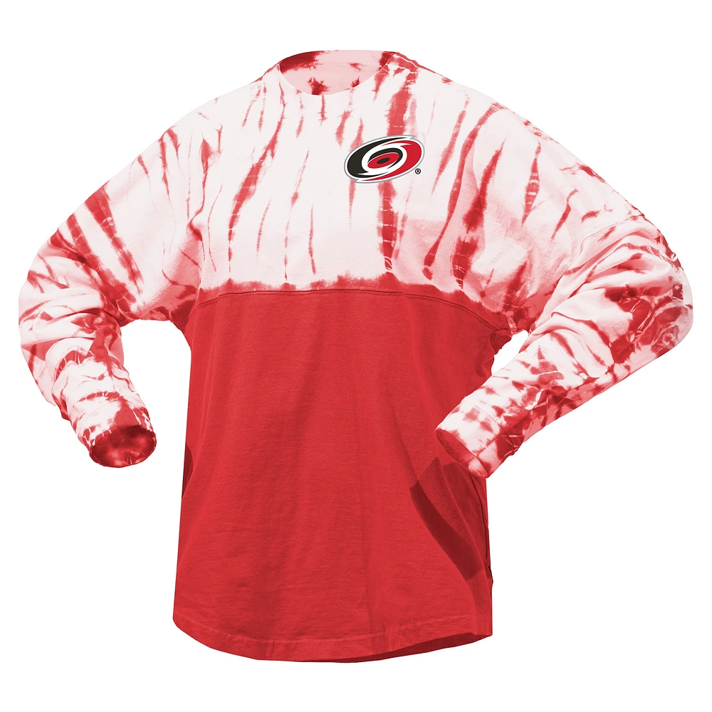 T-shirt à manches longues unisexe Spirit Jersey Red Carolina Hurricanes Crystal Half Dye