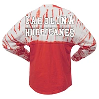 Unisex Spirit Jersey Red Carolina Hurricanes Crystal Half Dye Long Sleeve T-Shirt