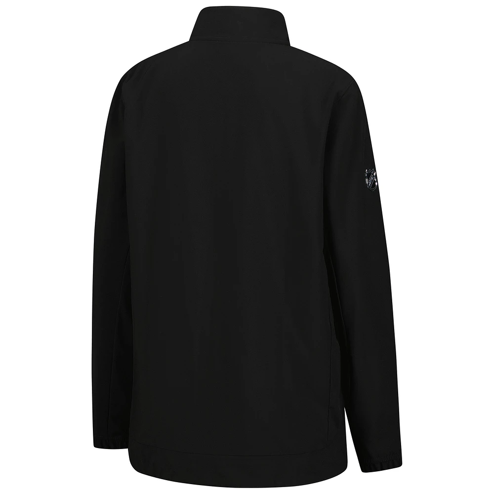 Veste d'entraîneur entièrement zippée Authentic Pro des Hurricanes de la Caroline Fanatics pour femmes, noire