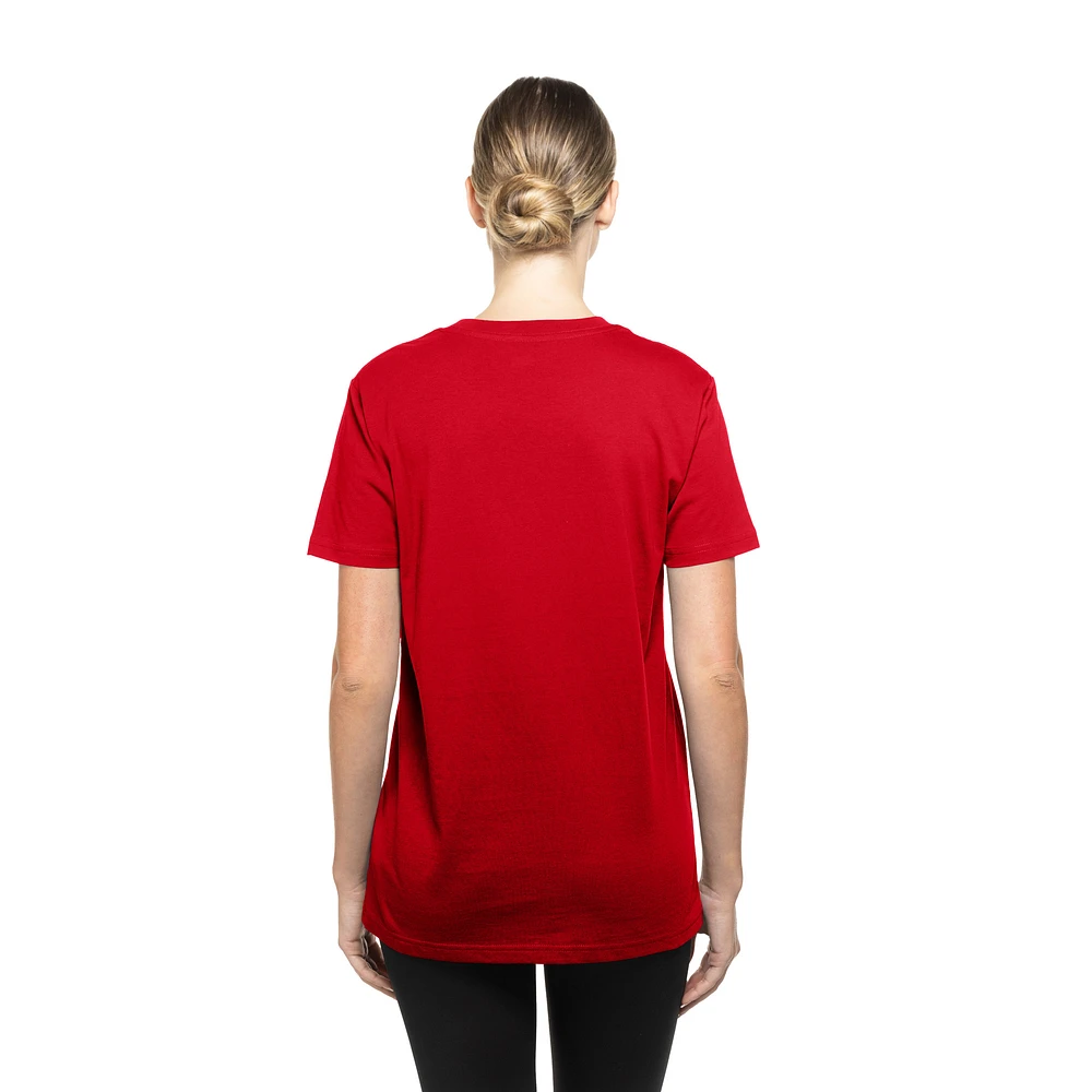 Women's New Era  Red Carolina Hurricanes Glam Game Floral T-Shirt