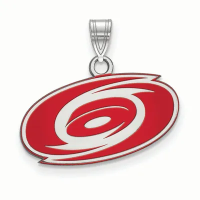 Carolina Hurricanes Women's Sterling Silver Small Enamel Pendant