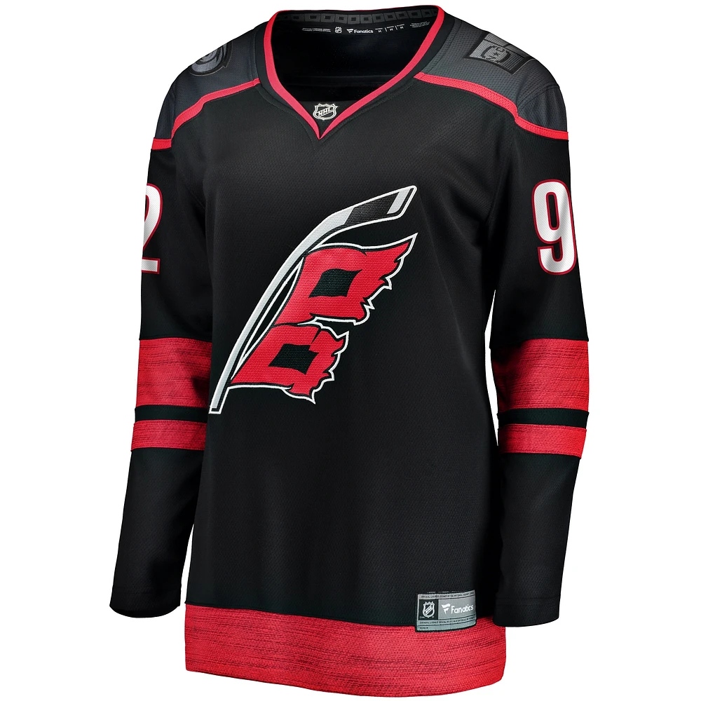 Maillot d'échappée à domicile Fanatics Evgeny Kuznetsov pour femmes, noir, Carolina Hurricanes