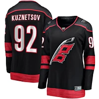 Maillot d'échappée à domicile Fanatics Evgeny Kuznetsov pour femmes, noir, Carolina Hurricanes