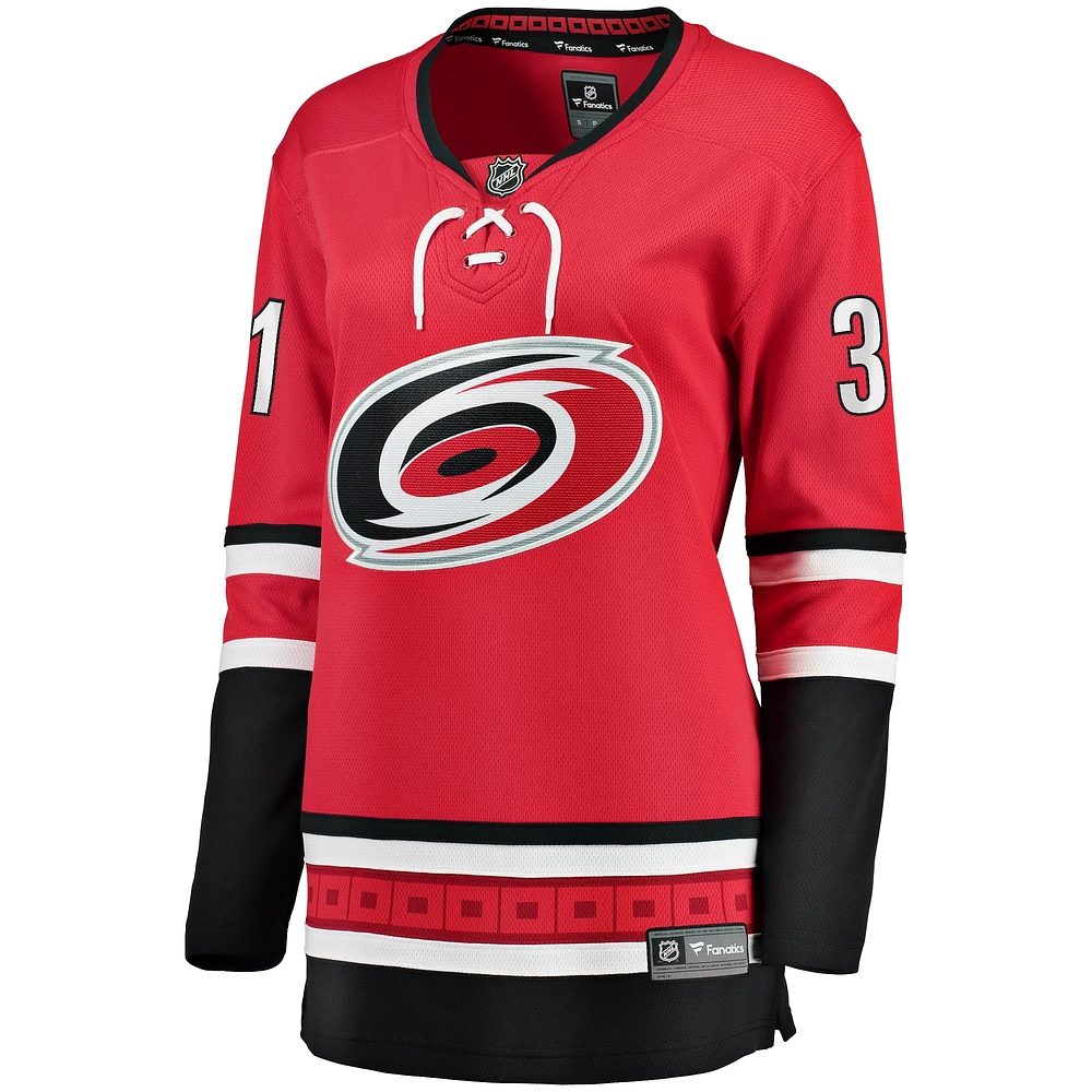 Maillot de joueur échappé alternatif des Hurricanes la Caroline Fanatics Frederik Andersen pour femmes, rouge