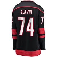 Maillot de joueur échappé à domicile des Hurricanes la Caroline Fanatics Jaccob Slavin pour femmes, noir