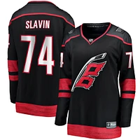 Maillot de joueur échappé à domicile des Hurricanes la Caroline Fanatics Jaccob Slavin pour femmes, noir