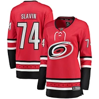 Maillot de joueur échappé alternatif des Hurricanes la Caroline Fanatics Jaccob Slavin pour femmes, rouge