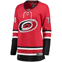 Maillot de joueur échappé alternatif des Hurricanes la Caroline Fanatics Jaccob Slavin pour femmes, rouge