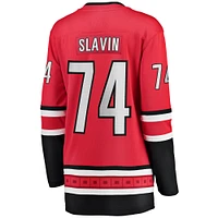 Maillot de joueur échappé alternatif des Hurricanes la Caroline Fanatics Jaccob Slavin pour femmes, rouge