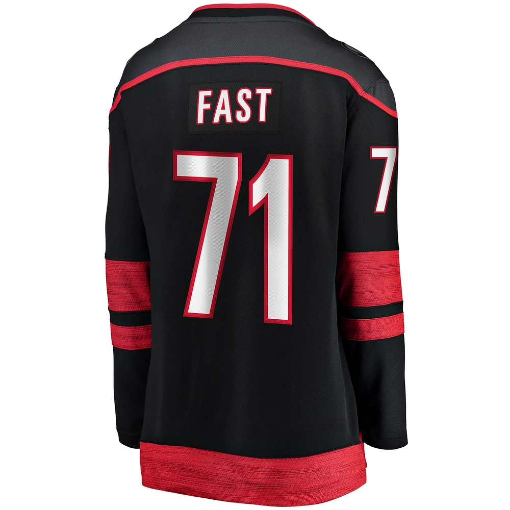 Women's Fanatics Jesper Fast Black Carolina Hurricanes Home Breakaway Player Jersey